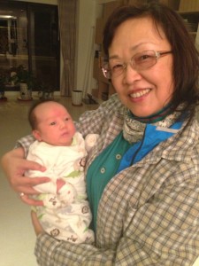 Proud grandma Liu