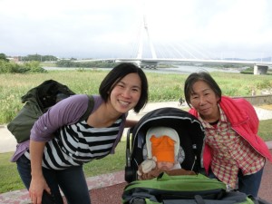 Overlooking the new bridge from the river path