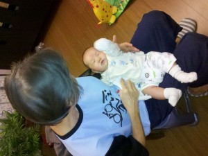 Ethan playing with grandma