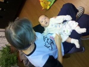 Ethan playing with grandma