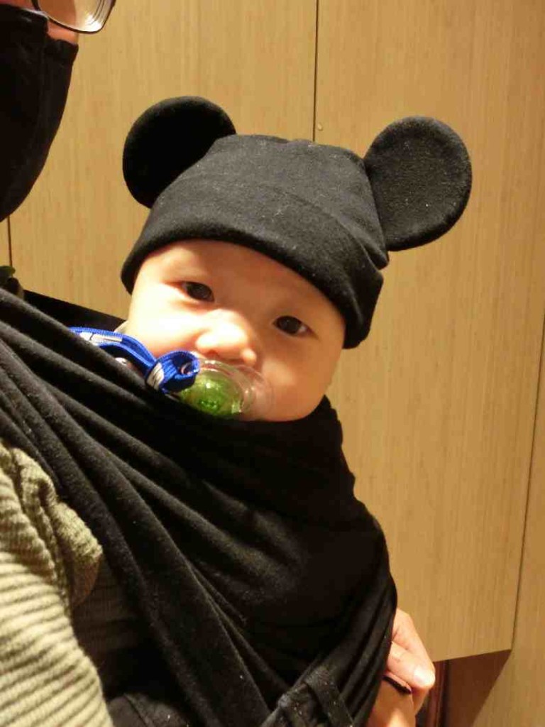 Ethan with his Mickey Mouse hat