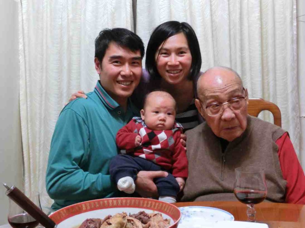 Ethan and grandpa seems to share the same interest, obviously not at the camera.