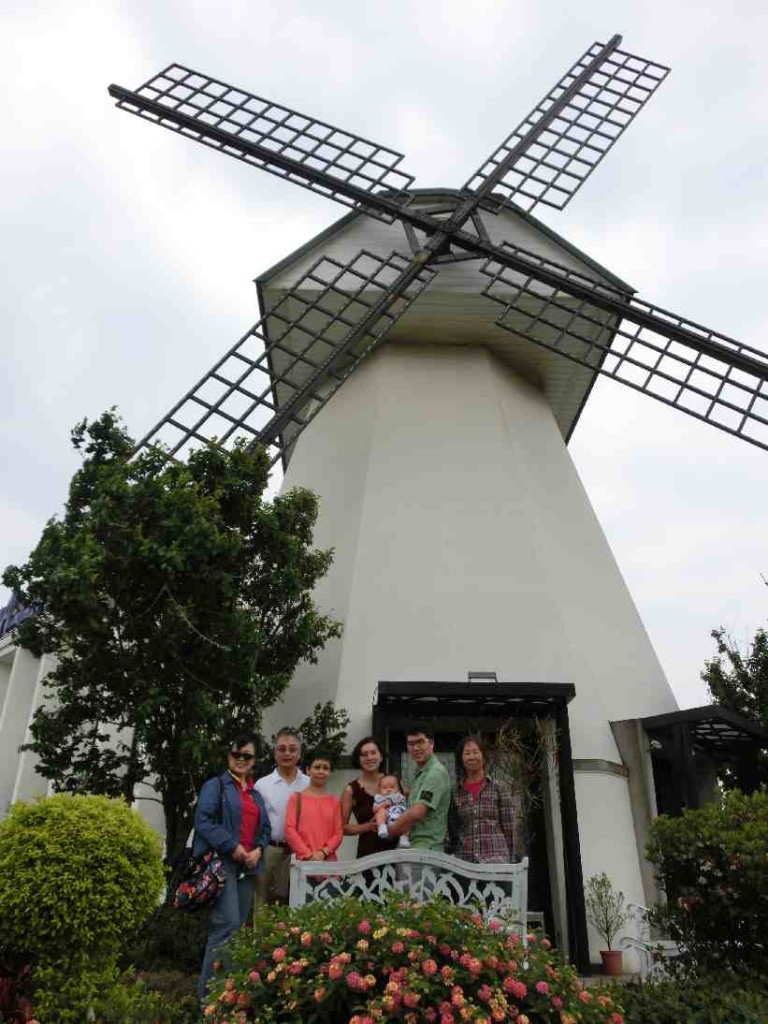 Birthday lunch at the Windmill with our parents and god-grandfather Kuo.
